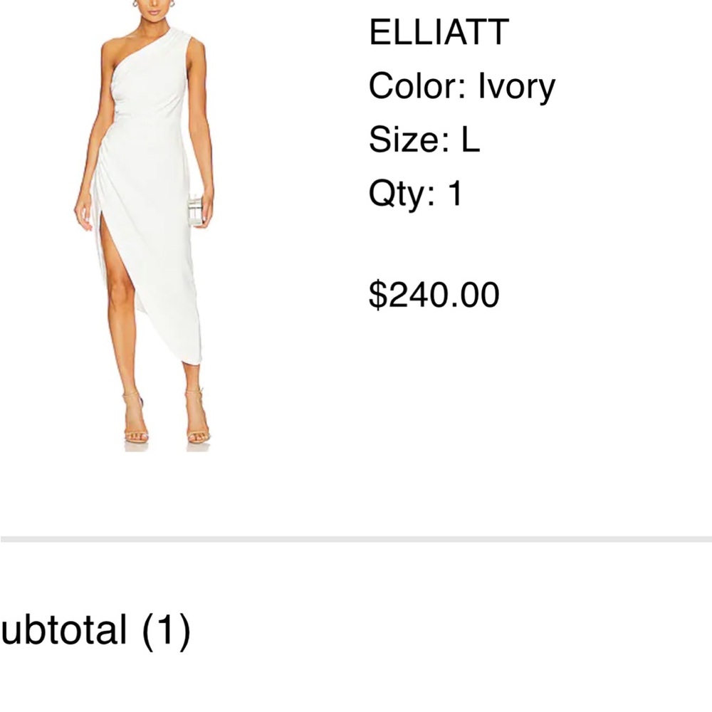 Elliatt Elegant White One-Shoulder Dress